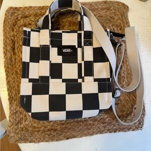 Vans Black and Cream Checkered Crossbody Bag NWOT